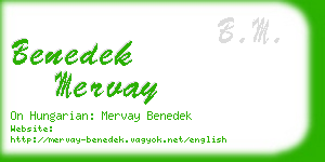 benedek mervay business card